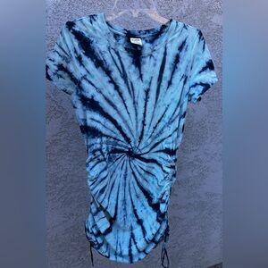 Blue Tie-Dye Spiral Dress